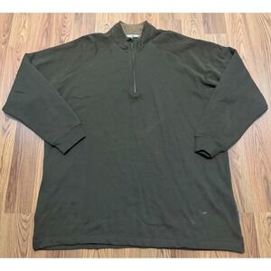 Woolrich Quarter Zip Pullover Mens XXL Fleece Lined Olive Mock Neck
